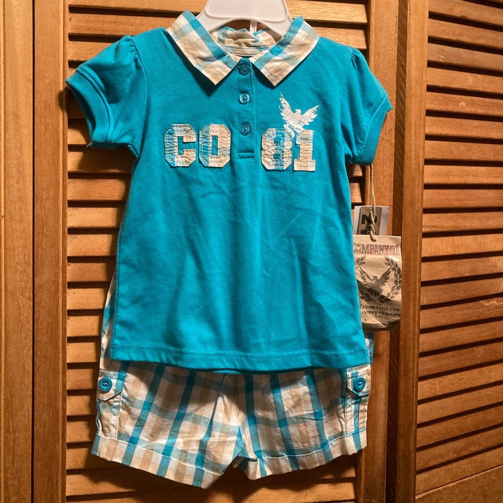 Company 81 Aqua Polo and Shorts Set